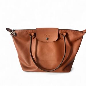 Longchamp Le Pliage Xtra M Brown Leather Tote Bag